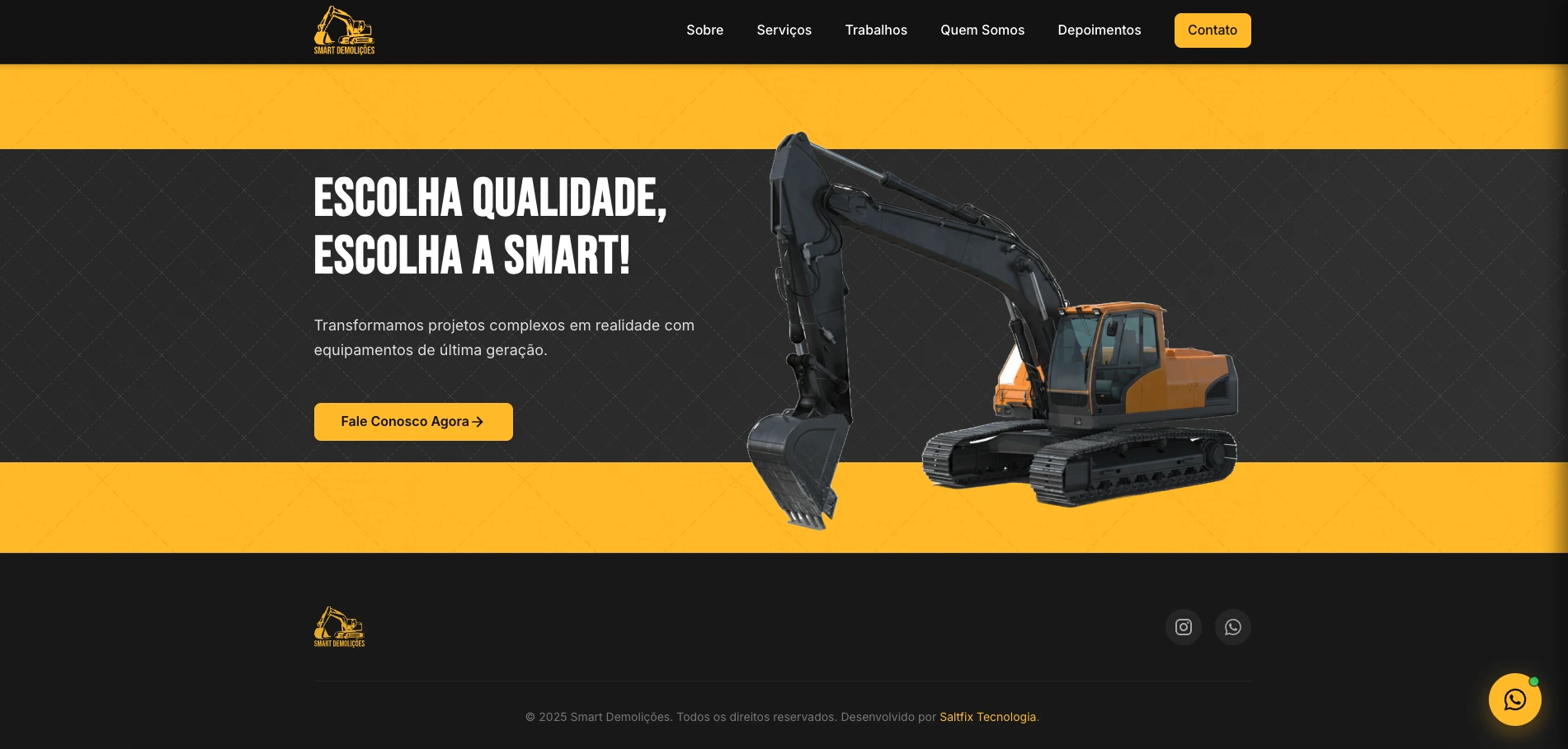 Smart Demolição — Contact and footer